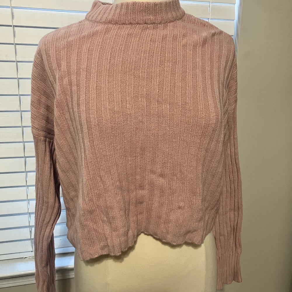 American Eagle Outfitters Blush Ribbed Sweater
